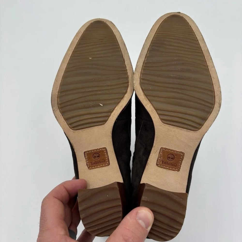 Timberland Brown Suede Ankle Booties Women's Size 8 Pointed Toe Western‎ - Picture 6 of 7